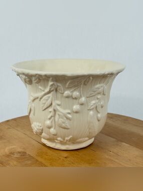 Vintage PORTA Made in Portugal Cream Ceramic Cachepot or Planter